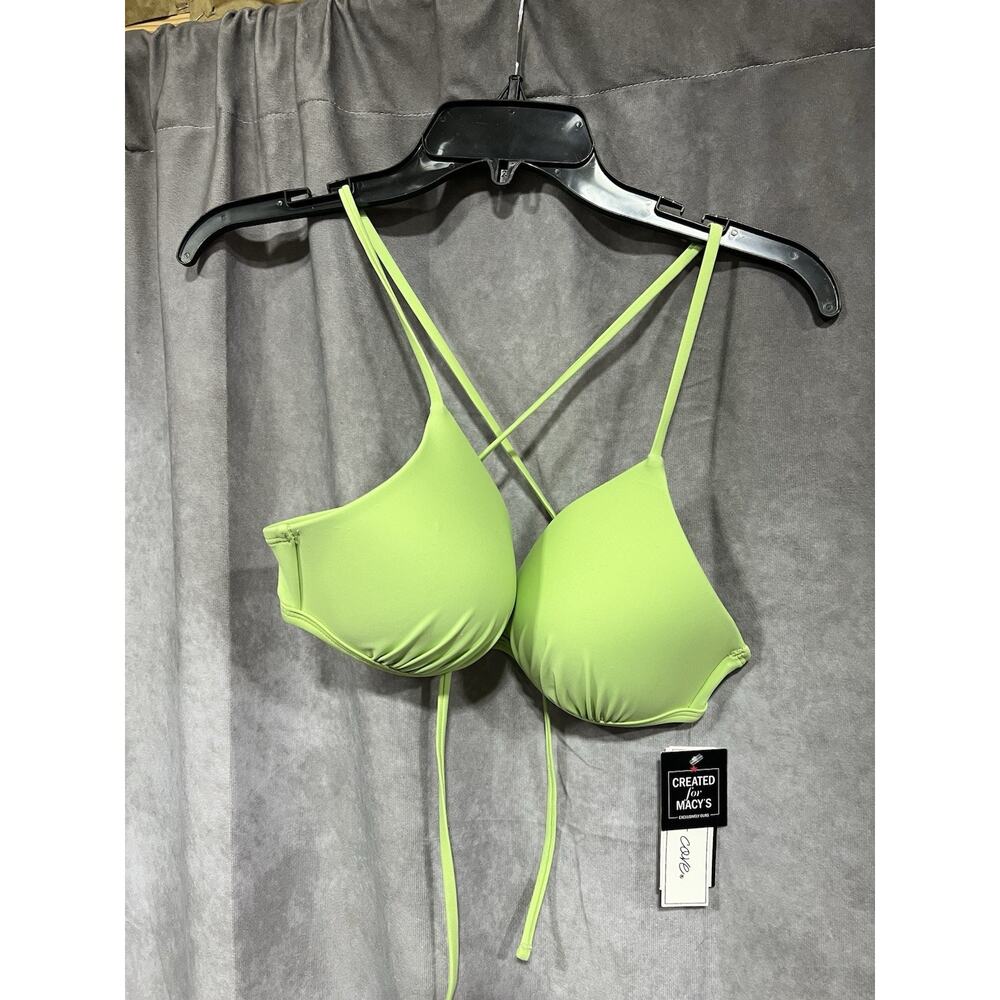 Salt + Cove Juniors' Molded Push-Up Triangle Bikini Top Pistachio green Large
